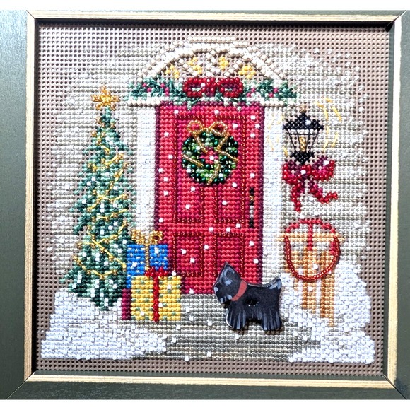 Mill Hill Buttons & Beads Winter Series Cross Stitch 'Home for Christmas' Framed - Picture 2 of 6